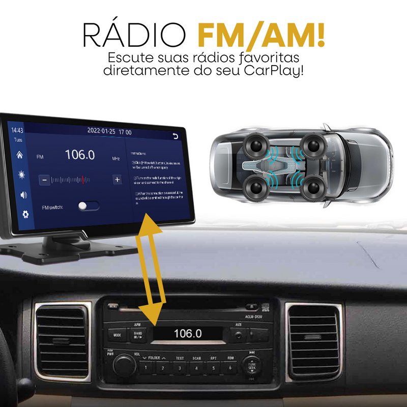 Multimídia Automotiva CarPlay/Android Auto - JettaCarPlay™ [PROMOÇÃO IMPERDÍVEL]