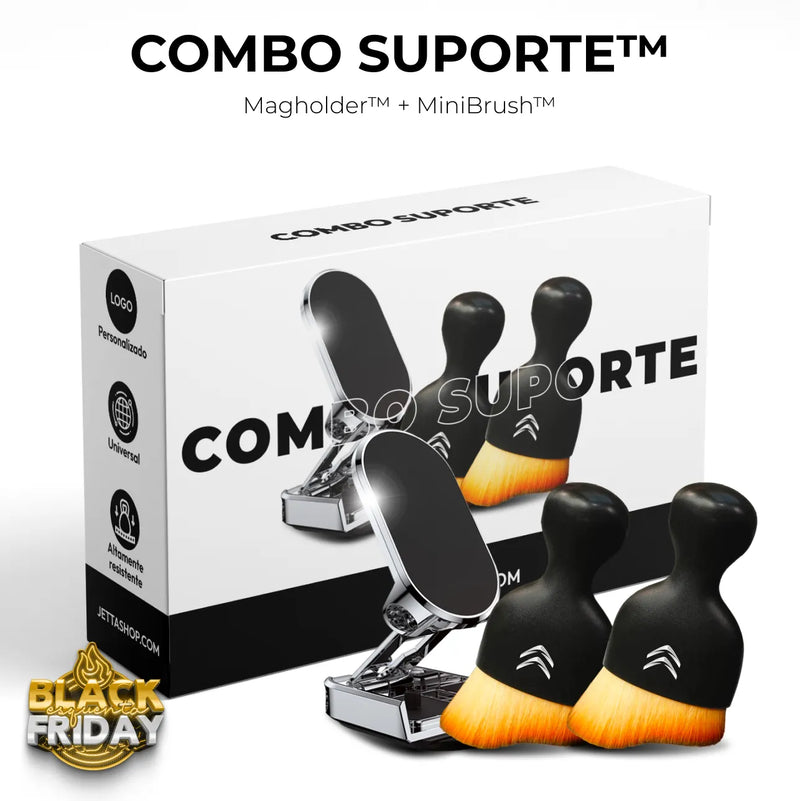 Combo Suporte MagHolder™ + Escovinha Jetta MiniBrush™ [ESPECIAL BLACK FRIDAY]