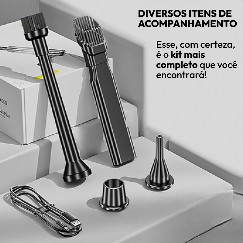 Aspirador Portátil MaxJetta™️ + 4 ACESSÓRIOS EXCLUSIVOS (BRINDE EXCLUSIVO + FRETE GRÁTIS ATÉ 23:59)