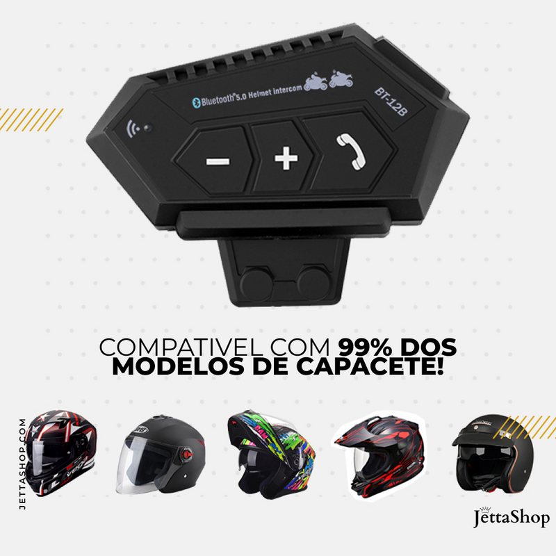 Fone de Ouvido Sem Fio para Capacete Universal - MicJetta™ [PROMOÇÃO RELÂMPAGO]