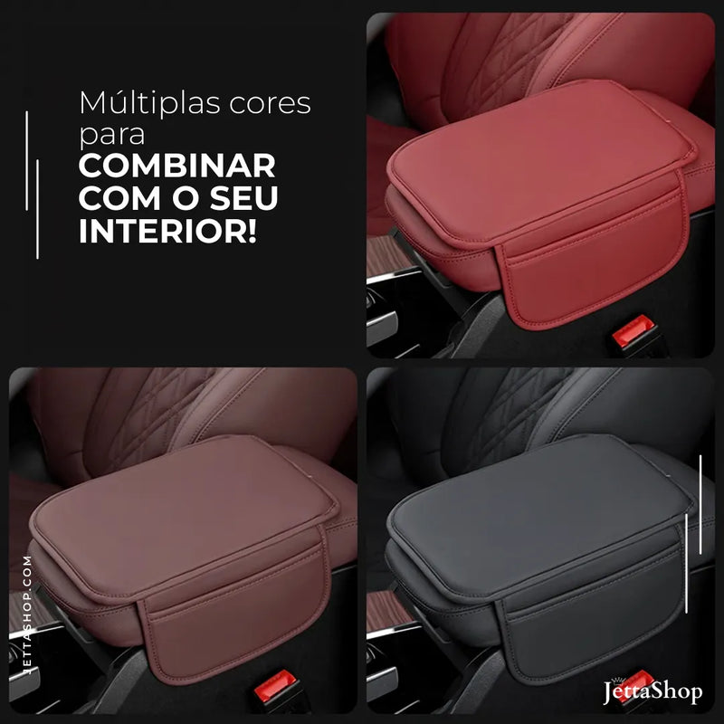 Jetta MaxComfort™ - Apoio de Braço Automotivo Em Couro Universal com Bolsos Laterais [PROMOÇÃO LIMITADA]