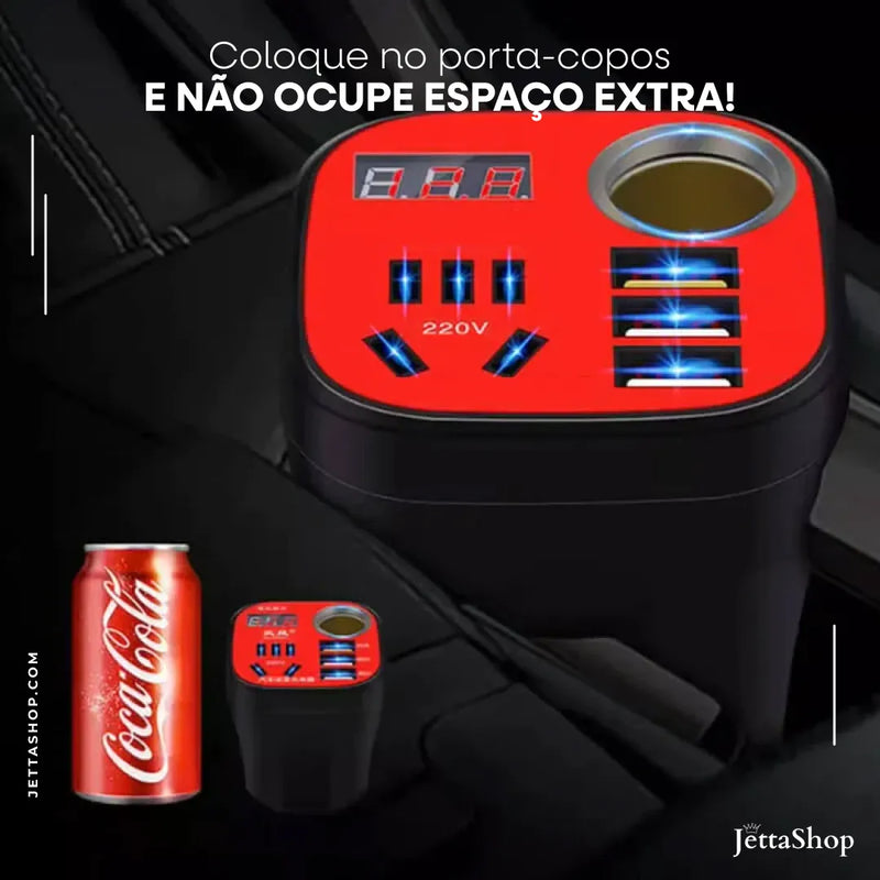 Inversor de Potência para Acendedor de Cigarro Automotivo Multiuso - Jetta CupCharge™