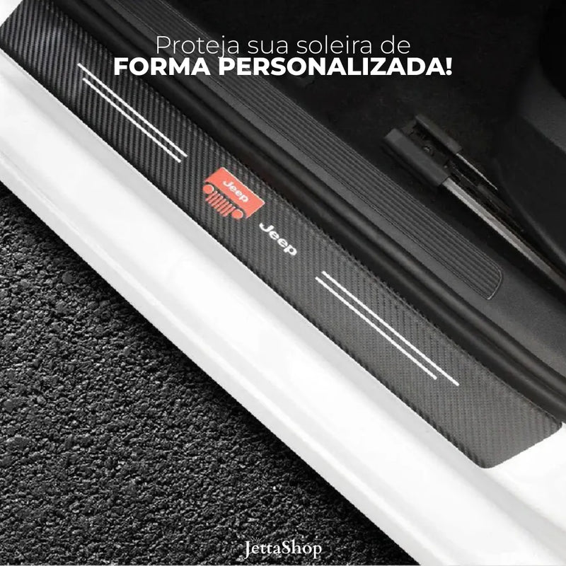 Protetor de Soleira Automotiva Adesiva (Carbono) Universal - SoleiraJettaCar™️ 4 peças