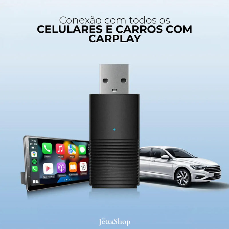 Adaptador Sem fio CarPlay/Android Auto para Multimídia - DriveJetta Mini™