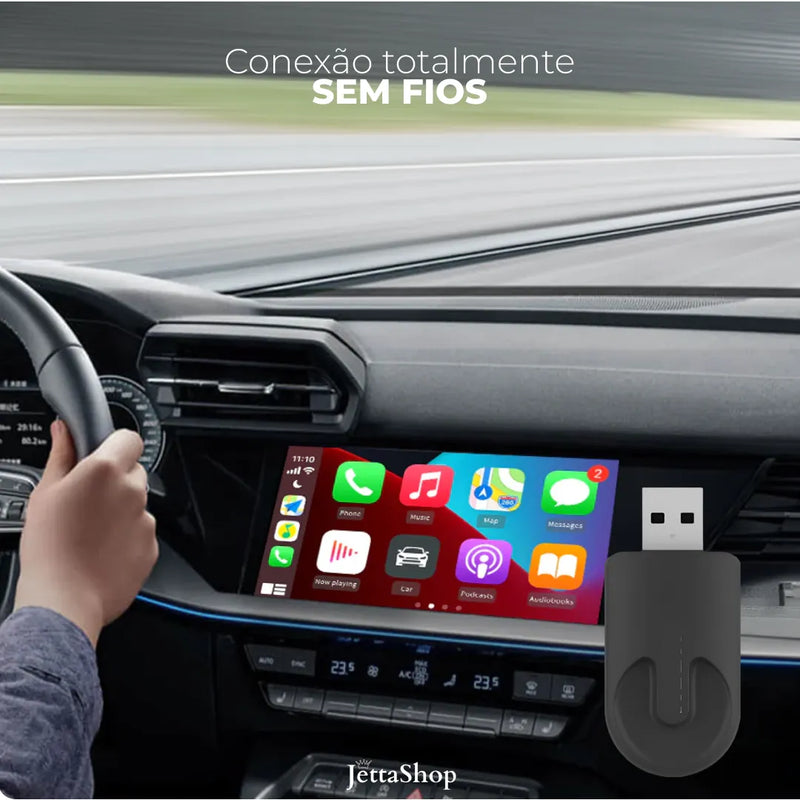 Mini Adaptador Sem fio CarPlay/Android Auto para Multimídia - DriveJetta Nano™