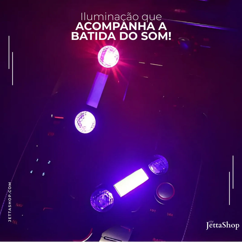 Jetta AutoLamp™ - Luz Ambiente Rítmica RGB de Interior Automotivo + Brinde Exclusivo