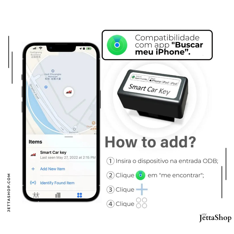 Rastreador GPS Automotivo para iPhone - FindJetta™ [PROMOÇÃO LIMITADA ATÉ HOJE 23:59]