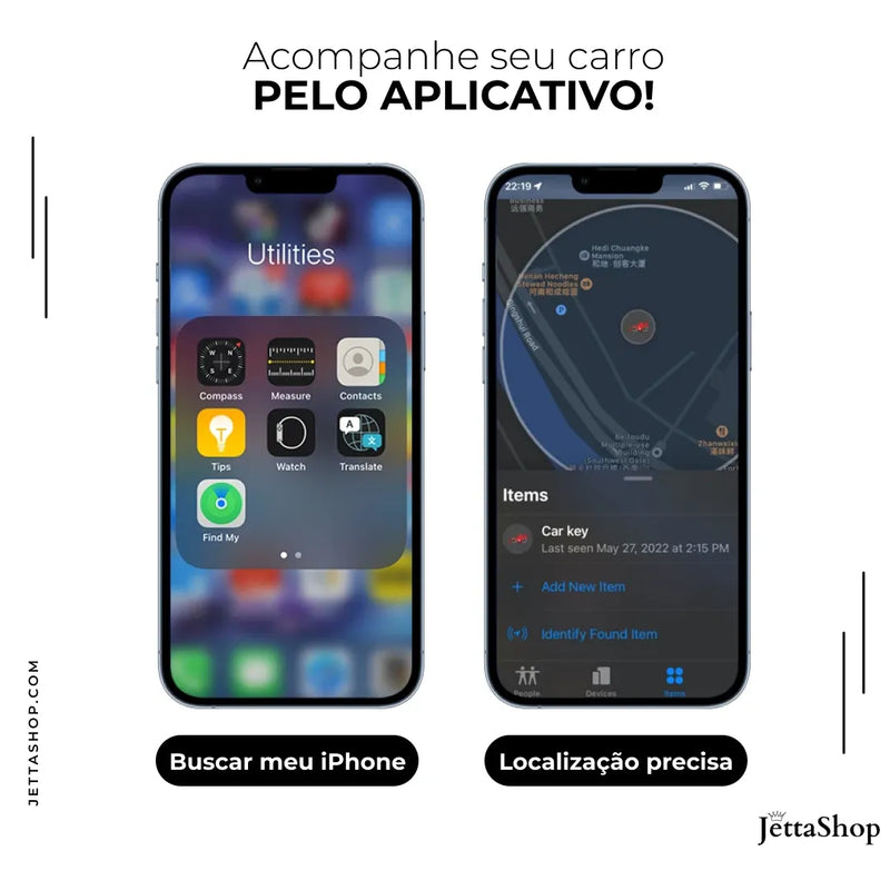 Rastreador GPS Automotivo para iPhone - FindJetta™ [PROMOÇÃO LIMITADA ATÉ HOJE 23:59]