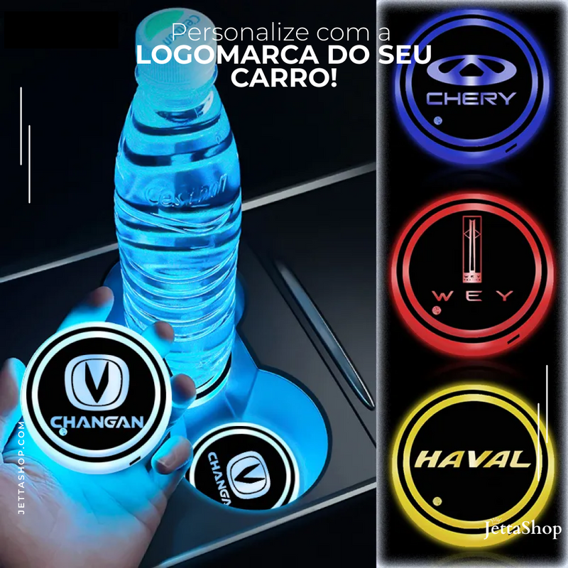 Jetta LedCup™ - Luz de LED para Porta Copos Automotivo Personalizado [PAGUE 1 LEVE 2]