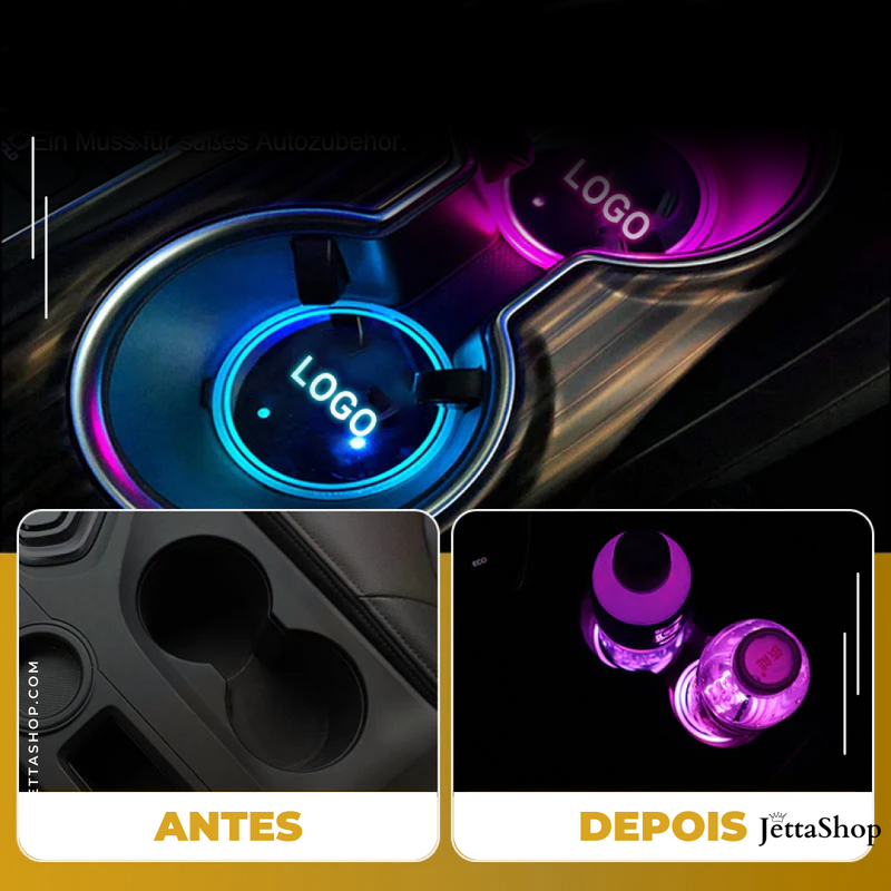 Jetta LedCup™ - Luz de LED para Porta Copos Automotivo Personalizado [PAGUE 1 LEVE 2]