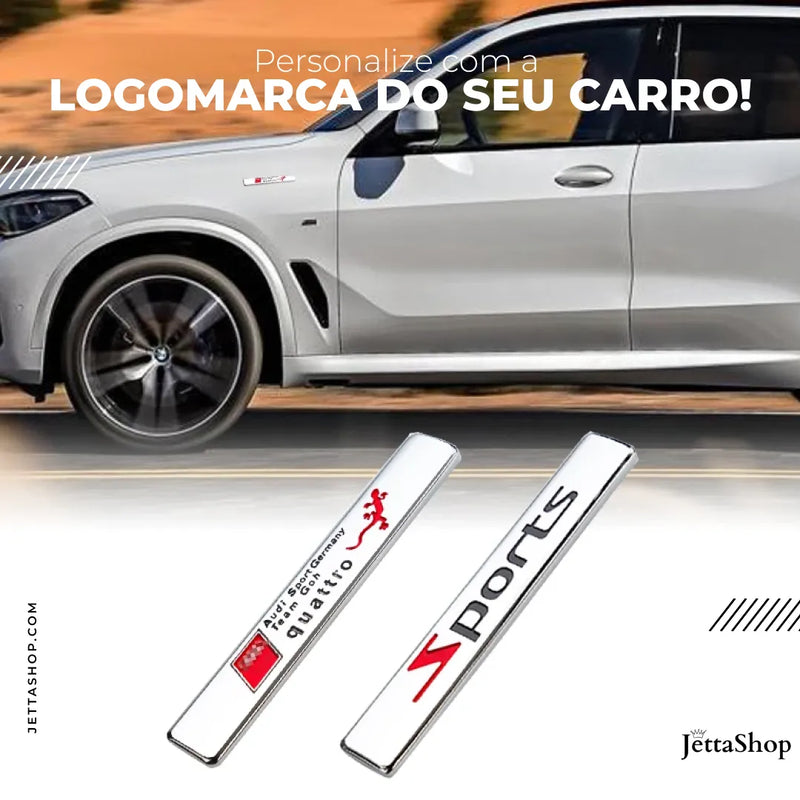 [COMPRE 1 LEVE 2] Adesivo de Metal Personalizado - BrandJetta™