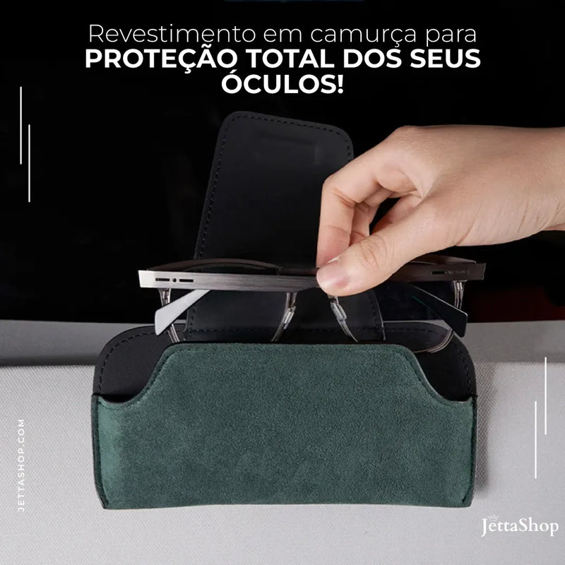 Porta Óculos Automotivo em Couro Personalizado - Jetta UltraLux™ [ESTOQUE LIMITADO]