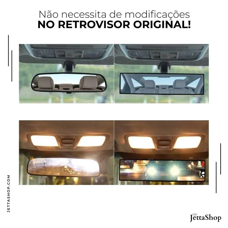 Jetta RetroGlass™️ – Espelho Retrovisor com Grande Visão Panorâmica Universal