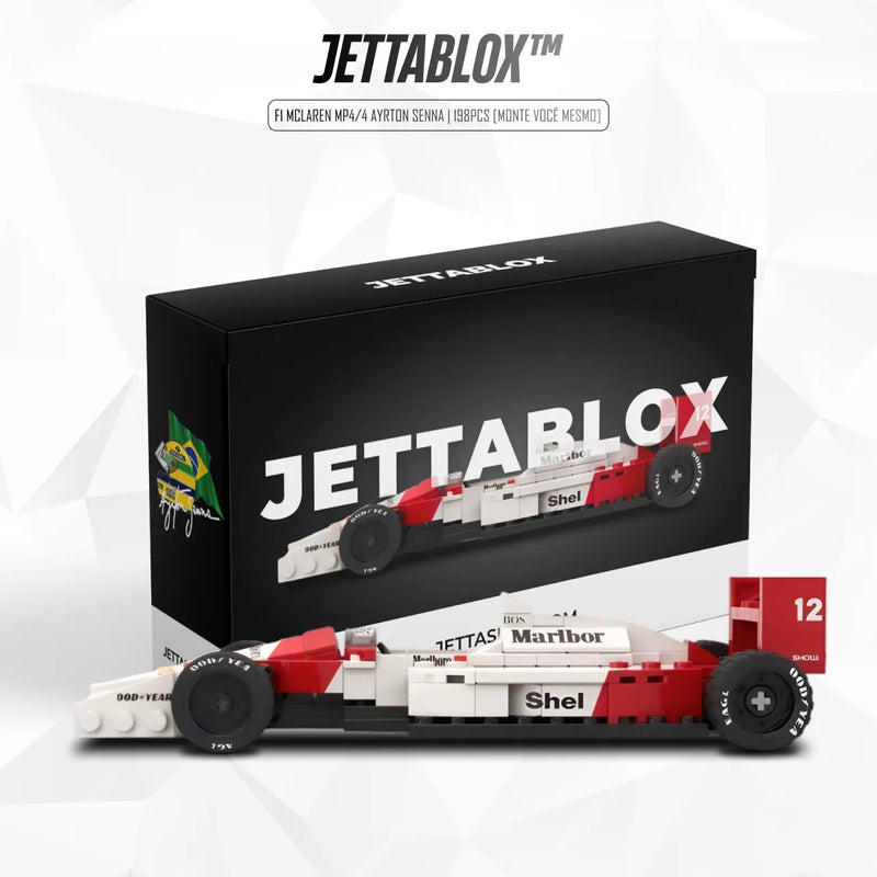 JettaBlox™ - F1 McLaren MP4/4 Ayrton Senna | 198PCS [MONTE VOCÊ MESMO]