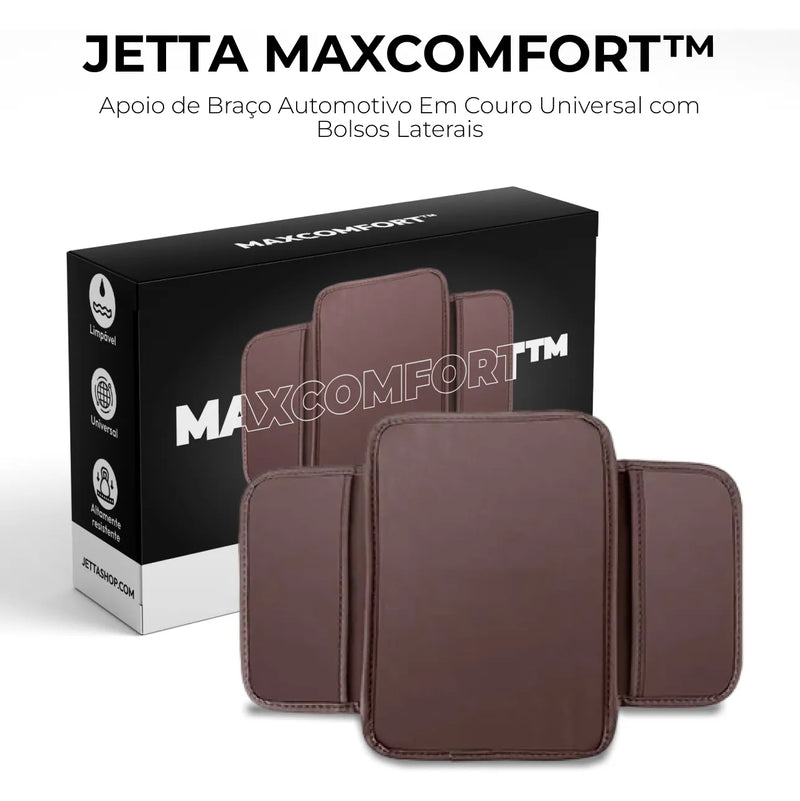 Jetta MaxComfort™ - Apoio de Braço Automotivo Em Couro Universal com Bolsos Laterais [PROMOÇÃO LIMITADA]