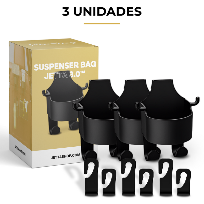 Suporte de Bolsas e Sacolas com Porta Copo para Carros - Suspenser Bag Jetta 3.0™