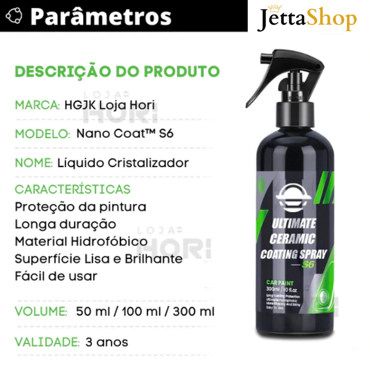 Liquido Cristalizador Revestimento Hidrofóbico Impermeabiliza a Pintura Do Carro - Nano Coat™️